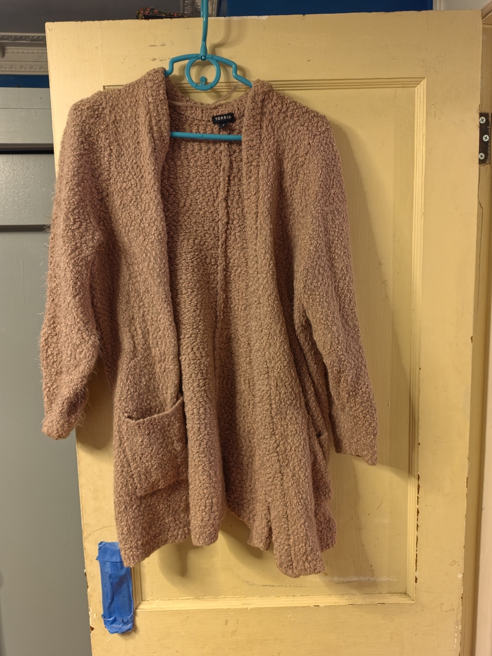 torrid Dusty Mauve Sherpa Open-Front Cardigan